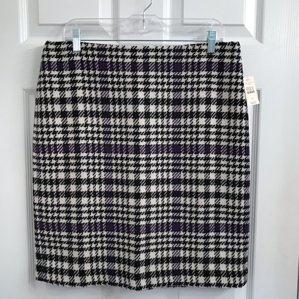 TALBOTS Outlet Skirt Tweed Houndstooth Print Size 12
